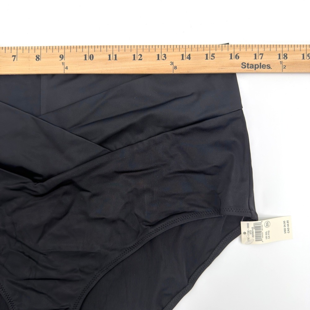 Aerie High Waisted Full Coverage Cross Waist Swim Bottoms Black XXL - Picture 10 of 12
